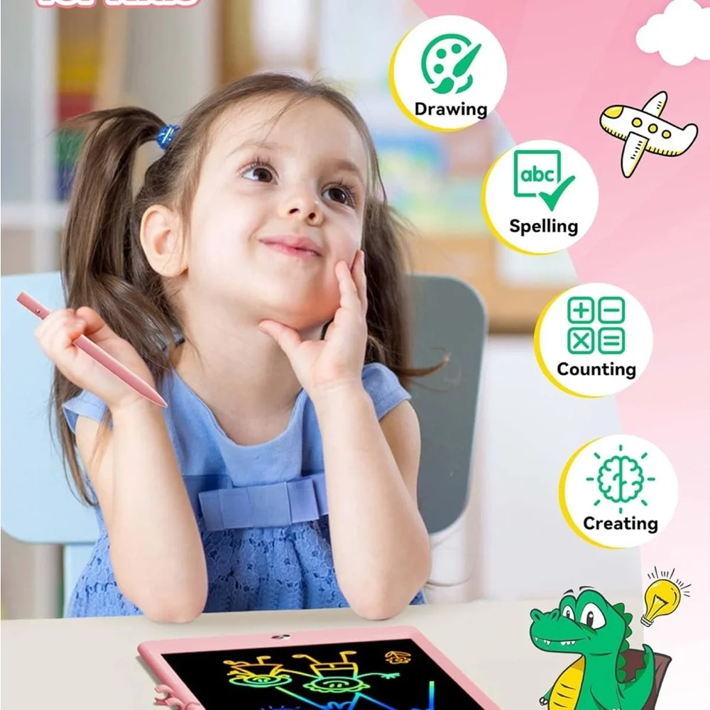NEW KOKODI 10 Inch LCD Writing Tablet w Anti-Lost Stylus, Erasable Doodl…
